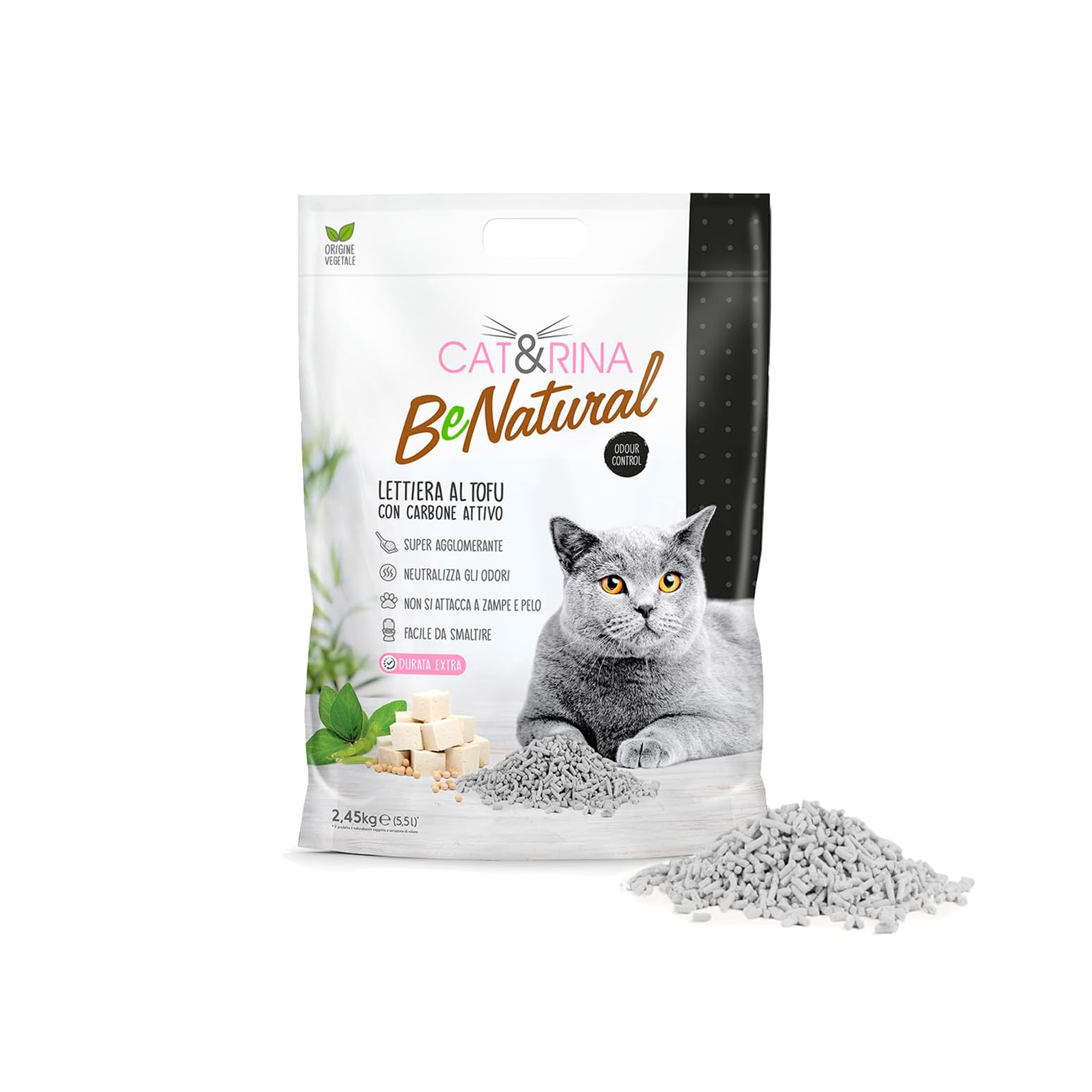 Tofu podstielka CAT&RINA - aktívne uhlie 5,5l