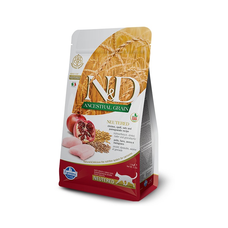 Granuly N&D cat AG adult, chicken, spelt, oats & pomegranate 5 kg