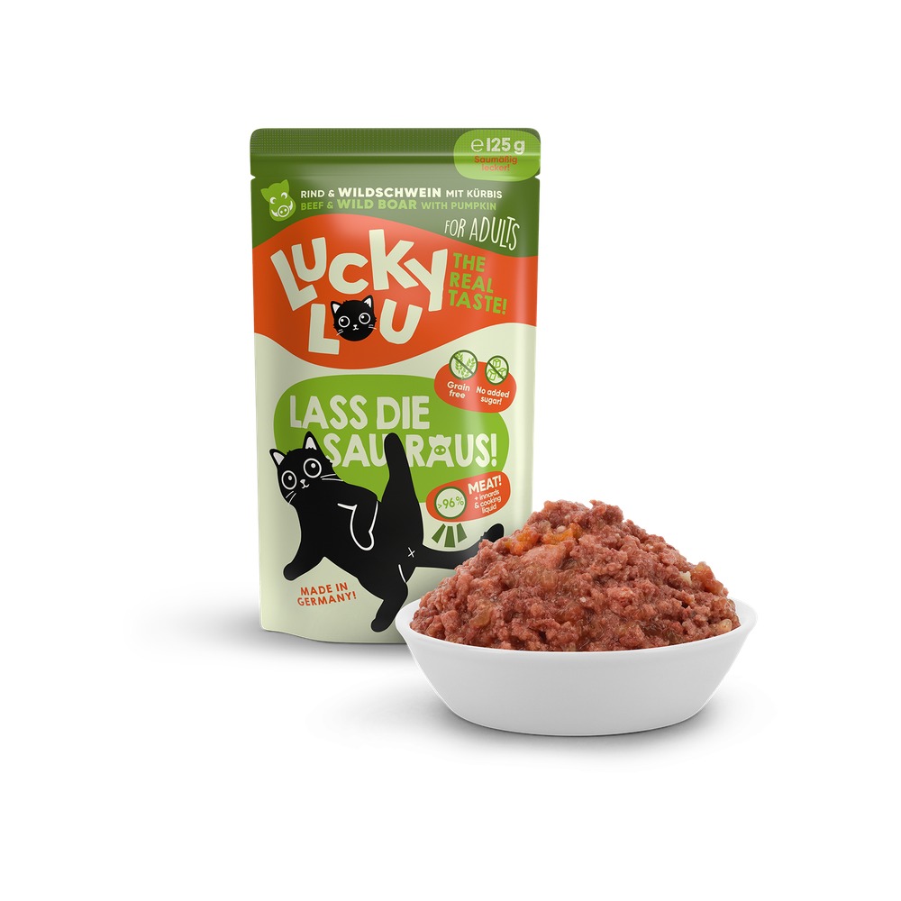 LUCKY LOU Lifestage pre Mačky Adult – Hovädzie a Divina 125g