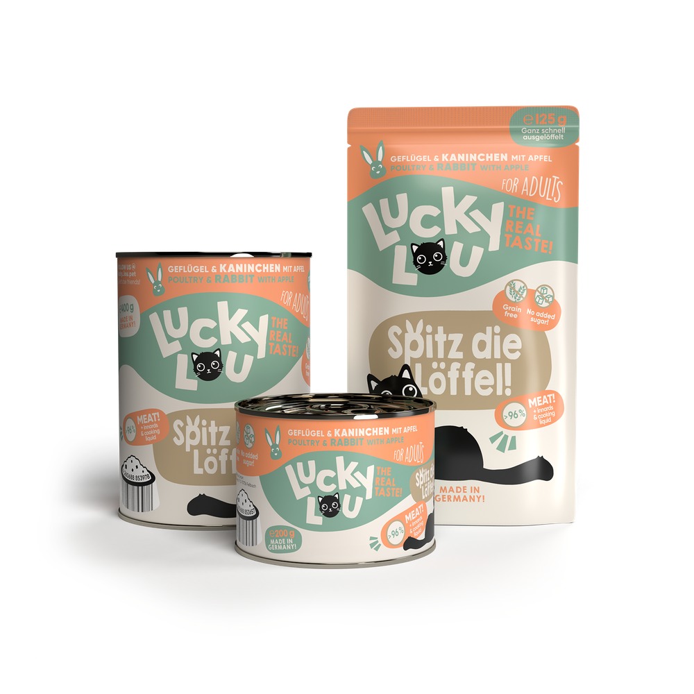 LUCKY LOU Lifestage pre Mačky Adult – Hydina a Králik 4 x 125g