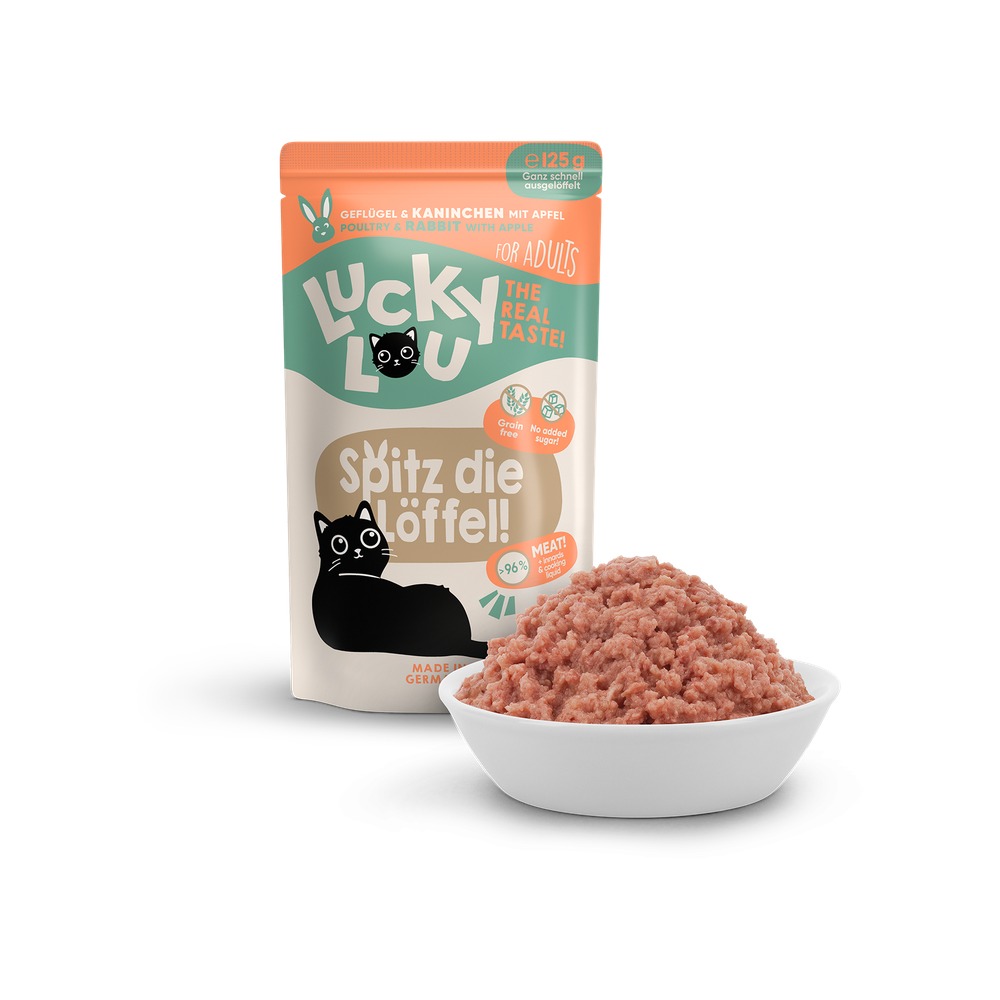 LUCKY LOU Lifestage pre Mačky Adult – Hydina a Králik 300g