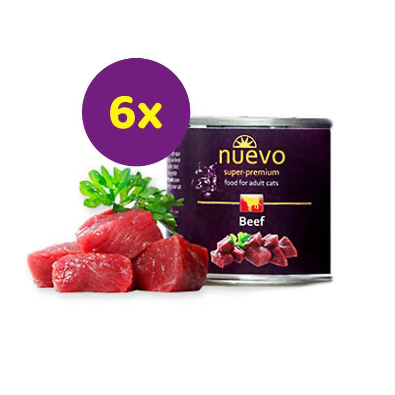 NUEVO cat Adult Beef - 6 x 200 g konzerva