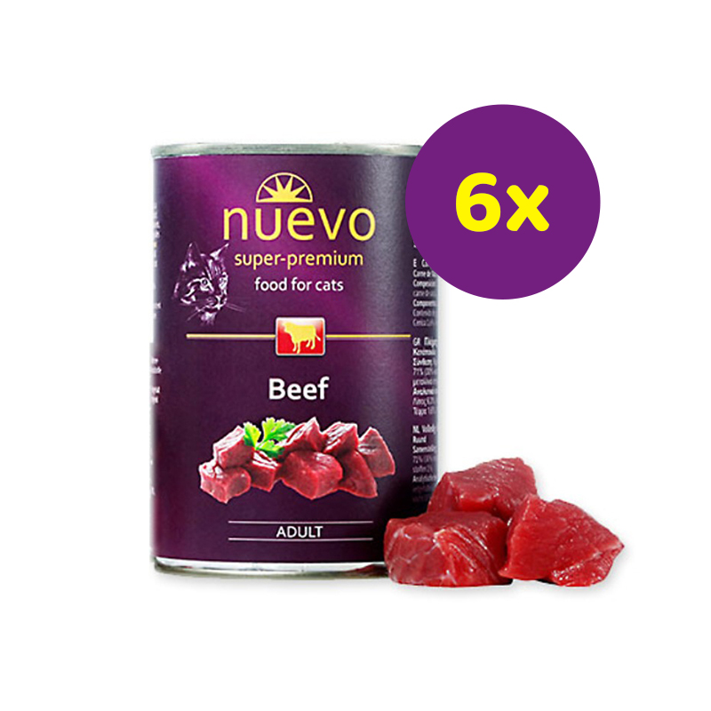 NUEVO cat Adult Beef - 6 x 400 g konzerva