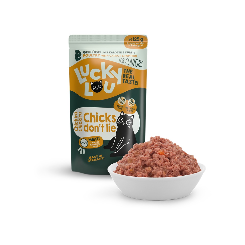 LUCKY LOU Lifestage pre Mačky Senior – Hydina 125g