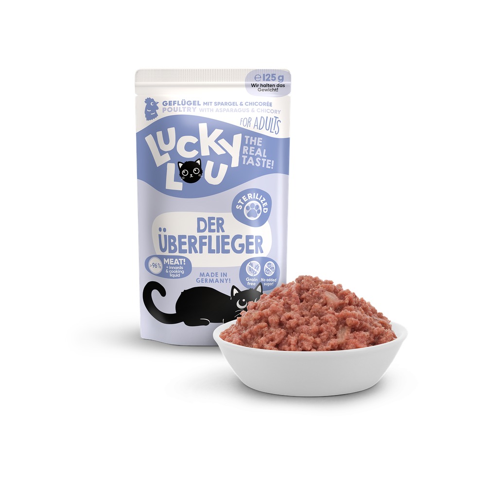 LUCKY LOU Lifestage pre Mačky Sterilized – Hydina 125g
