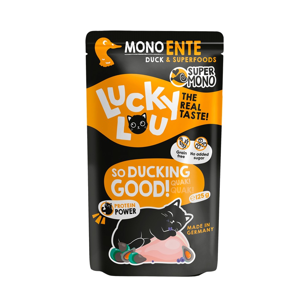 LUCKY LOU SuperMono pre Mačky Adult – Kačka 125g