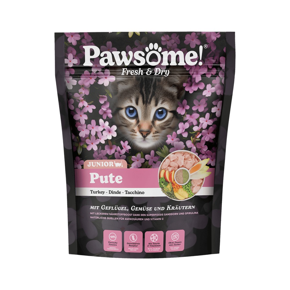 Granuly PAWSOME! Fresh & Dry pre mačiatka Kitten – Morka 750g