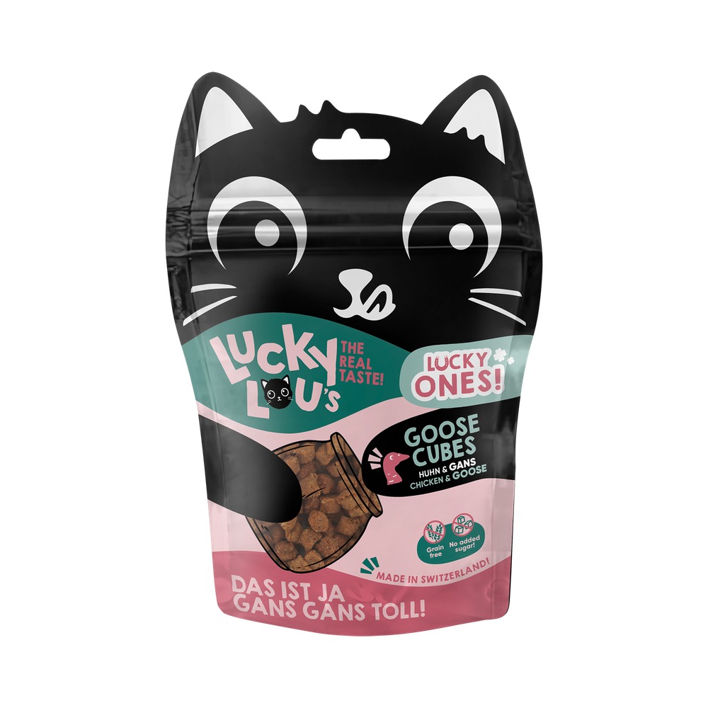 LUCKY LOU pamlsky pre mačku Ones Cubes – Kura a Hus 80g