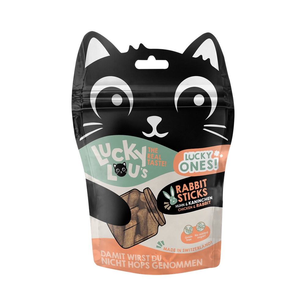 LUCKY LOU pamlsky pre mačku Ones Sticks – Kura a Králik 50g