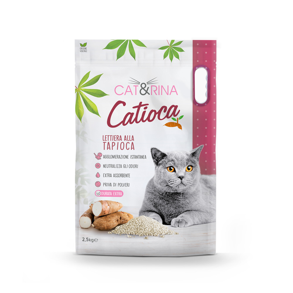 CAT&RINA Catioca - Tapioková podstielka pre mačky 2.5kg